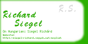 richard siegel business card